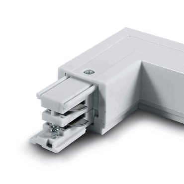 ONE Light Square Track Accessories - rechte hoek - links - 3-fase railsysteem - 16A - wit