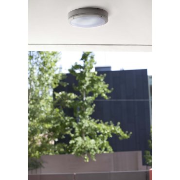 Faro Yen - plafondverlichting - Ø 27,5 x 8.6 cm - IP54 - grijs
