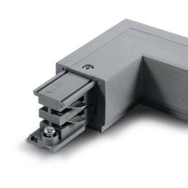 ONE Light Square Track Accessories - rechte hoek - links - 3-fase railsysteem - 16A - grijs