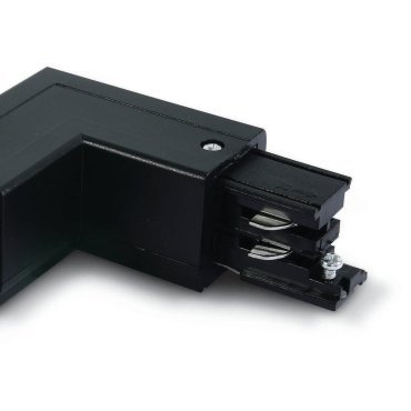 ONE Light Square Track Accessories - rechte hoek - rechts - 3-fase railsysteem - 16A - zwart