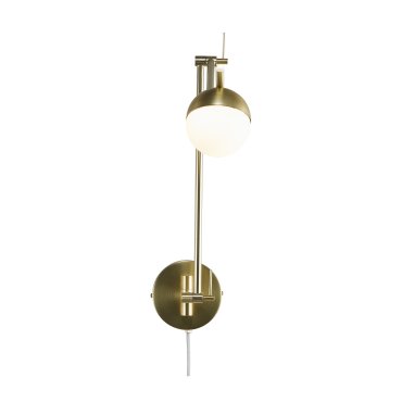 Nordlux Contina - wandverlichting met schakelaar - 73,6 x 12,5 x 37,2 cm - messing en opaal wit