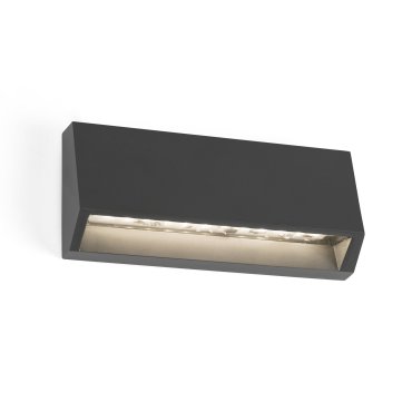 Faro Must - wandverlichting - 15,8 x 3 x 7 cm - 3W LED incl. - IP65 - donkergrijs