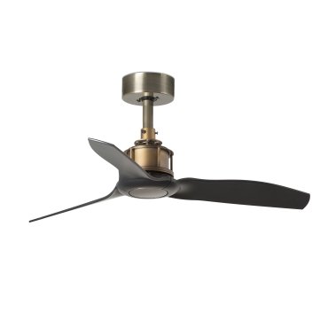 Faro Just Fan XS - plafondventilator met afstandsbediening - Ø 81 cm - mat zwart en antiek messing