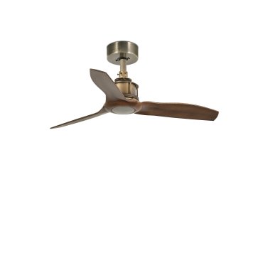 Faro Just Fan XS - plafondventilator met afstandsbediening - Ø 81 cm - donker bruin en antiek messing