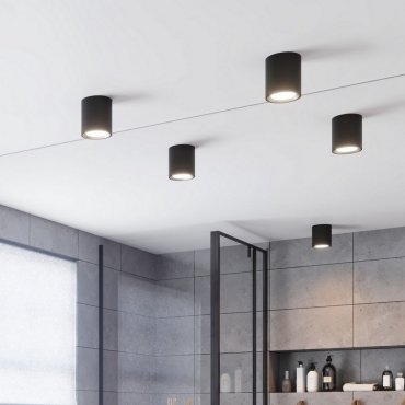 Nordlux Landon 14 - opbouwspot - 12,5 x 14 cm - 3 stappen Moodmaker functie - IP44 - 6,5W LED incl. - zwart