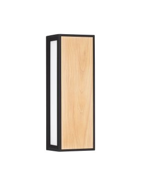 Nova Luce Astral - buiten wandverlichting - 8,6 x 25,8 x 9 cm - 10W LED incl. - IP65 - donker antraciet en hout