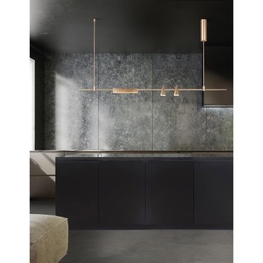 Nova Luce Grammi 04 - magnetische buisstructuur - 150 x 75 cm - 60W LED incl. - satijn goud