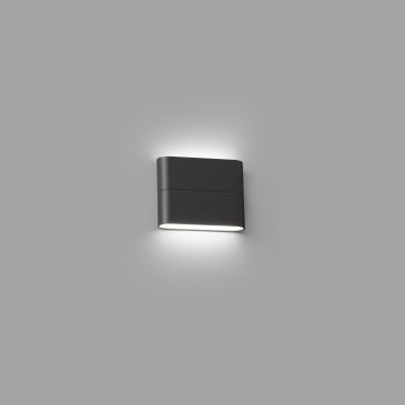 Faro Aday - wandverlichting - 11,3 x 2,2 x 9 cm - 6W LED incl. - IP54 - donkergrijs
