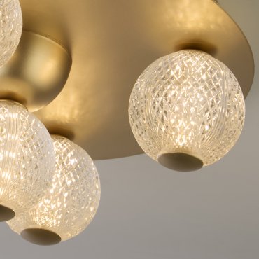 Searchlight Asteroid - plafondlamp - Ø 33 x 16 cm - 21W dimbare LED incl. - goud