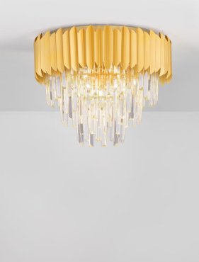 Nova Luce Magnolia - plafondlamp - Ø 50 x 39,5 cm - goud