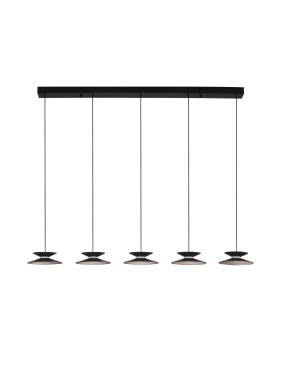 Nova Luce Morfi - hanglamp - 132 x 161 x 20 cm - 25W dimbare LED incl. - zandzwart en goud