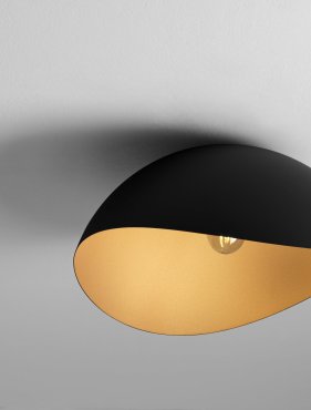 Nova Luce Opsi - plafondlamp - Ø 50 x 24 cm - zandzwart en goud