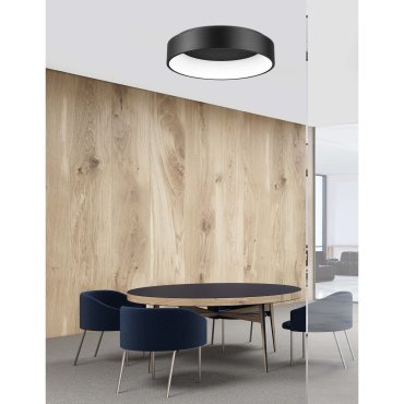 Nova Luce Rando - plafondverlichting - Ø 60 x 13 cm - 42W LED incl. - zwart