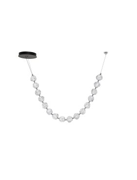 Nova Luce Ifos - hanglamp - 10 x 210 cm - 71W dimbare LED incl. - zandzwart en chroomkleurig metaal