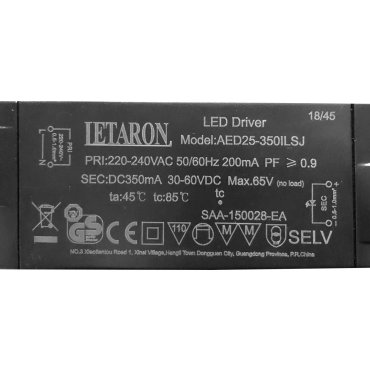 Nova Luce driver - 30-60Vdc / 230Vac - 25W
