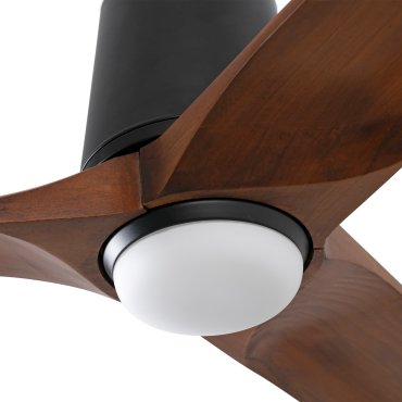 Faro Heywood Tub L - plafondventilator met licht - Ø 132 - mat zwart en walnoot
