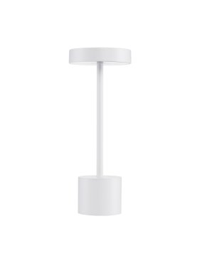 Nova Luce Fumo - oplaadbare tafellamp - Ø 11,8 x 30 cm - 2W dimbare LED incl. - IP54 - zandwit