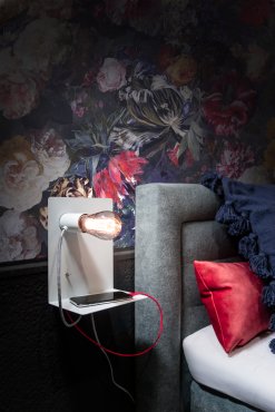 ETH Magneto - wandlamp met schakelaar en USB-stekker - 20 x 25 cm - wit