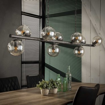 Vico Tower - hanglamp - 165 x 32 x 150 cm - oud zilver