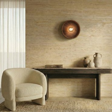 VK Lighting Halo - wandlamp - Ø 40 x 14 x 8 cm - walnoot