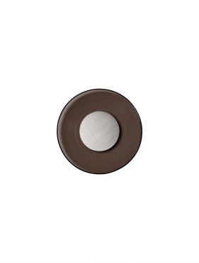 Nova Luce Esti - wandlamp - Ø 32 x 7 cm - 17W LED incl. - geborsteld nikkel en donkerbruin glas