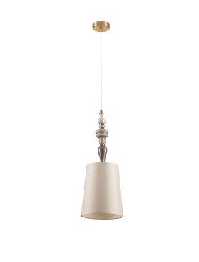Nova Luce Damo - hanglamp - Ø 22 x 160 cm - antiek messing, zacht oranje en bruin