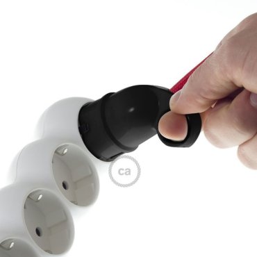 Creative Cables Schuko - stekker met ring - 230V - zwart