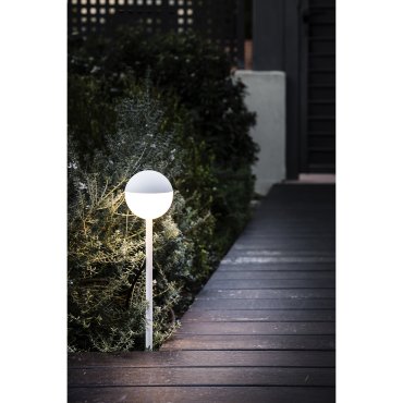 Faro Piccola - grondspot op piek - Ø 12 x 60,5 cm - 6W LED incl. - IP65 - mat wit