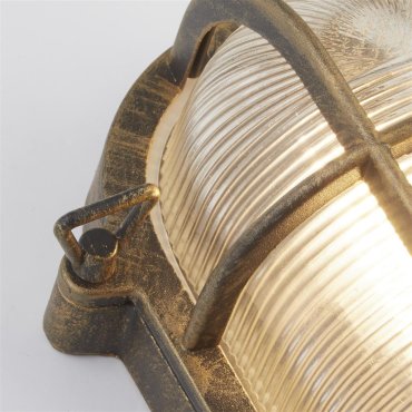 Searchlight Bulkhead - buiten plafond/wandlamp - 16 x 25 cm - IP44 - zwart goud