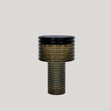 New Garden Ambar - oplaadbare tafellamp op zonne-energie en op batterijen met afstandsbediening - Ø 16 x 25 cm - wit 3,6W LED incl. - IP44 - grijs