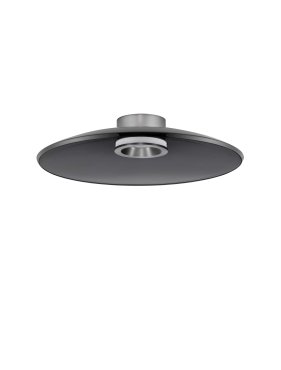 Nova Luce Esti - plafondlamp - Ø 50 x 10,6 cm - 33W dimbare LED incl. - geborsteld nikkel en rokerig glas