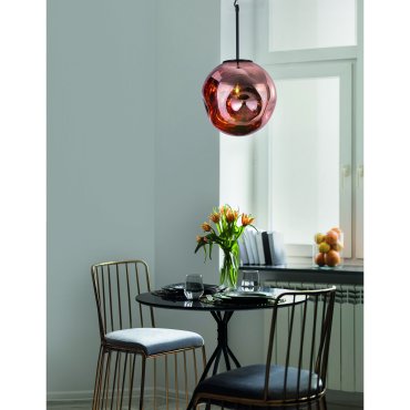 Nova Luce Mayan - hanglamp - Ø 30 x 120 cm - mat zwart en koper