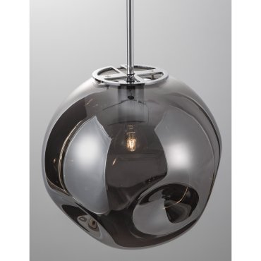 Nova Luce Mayan - hanglamp - Ø 30 x 120 cm - chroom en rookgrijs