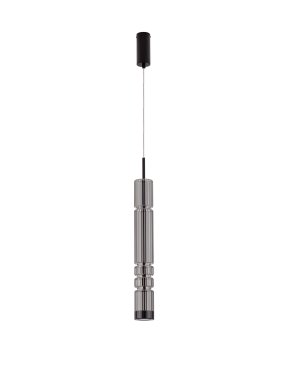 Nova Luce Bento - hanglamp - Ø 8 x 180 cm - 12W LED incl. - mat zwart en licht rokerig grijs