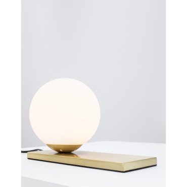 Nova Luce Juliet - tafellamp - 26 x 10 x 16 cm - messing en opaal