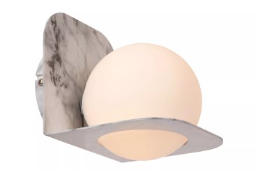 Lucide Davy - wandlamp - 14 x 16 x 16,7 cm - IP44 - witte marmer