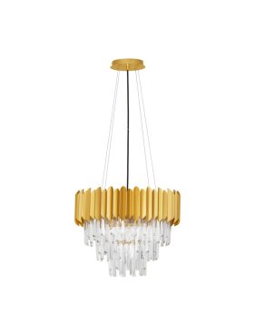 Nova Luce Magnolia - hanglamp - Ø 50 x 120 cm - goud