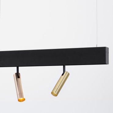 Nova Luce Nap - spot voor magnetisch profielsysteem - Ø 3 x 19 cm - 10W LED incl. - satijn messing en zwart