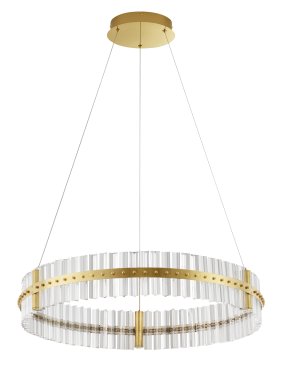 Nova Luce Kezo - hanglamp - Ø 78 x 130 cm - 56W dimbare LED incl. - goud
