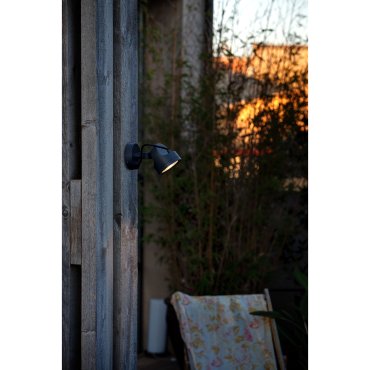 Faro Alfa - buiten wandverlichting - Ø 11,1 x 18 x 9,5 cm - 13W LED incl. - IP65 - donkergrijs