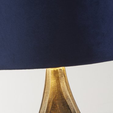 Searchlight Bucklow - tafellamp - Ø 40 x 46 cm - marineblauw, antiek messing en goud