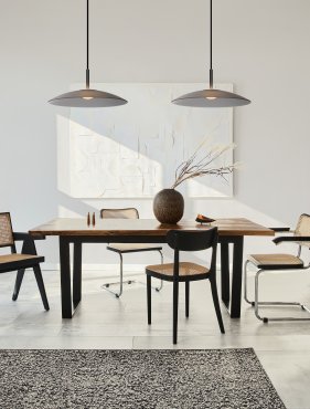Nova Luce Polifemo - hanglamp - Ø 40 x 140 cm - 12W LED incl. - rokerig glas en zandzwart