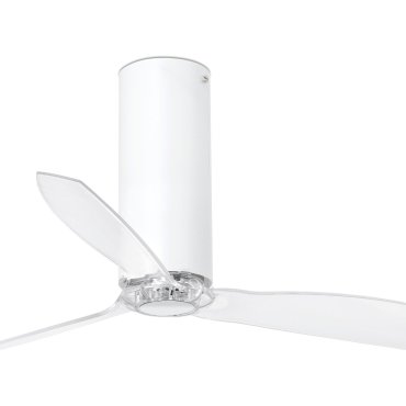 Faro Tube - plafondventilator met afstandsbediening - Ø 128 cm - wit en transparant