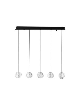 Nova Luce Ifos - hanglamp - 10 x 150 x 84 cm - 25W dimbare LED incl. - zandzwart en chroomkleurig metaal