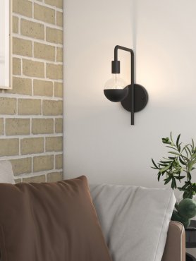 Calex U-Line - wandverlichting met schakelaar - 25 x 15 cm - zwart