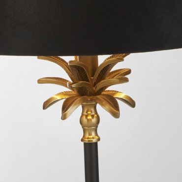 Searchlight Palm - tafellamp - Ø 40 x 65 cm - antiek messing, zwart en goud
