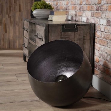 Vico Basket - vloerlamp - Ø 46 x 46 cm - zwart nikkel