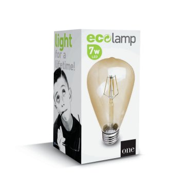 ONE Light Retro LED lamp - Ø 6,4 x 14,5 cm - E27 - 7W dimbaar - 2200K - amber