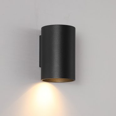 Searchlight Round - wandlamp - Ø 6,5 x 10 cm - zwart