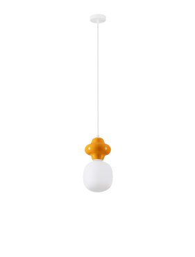 Nova Luce Clio - hanglamp - Ø 18 x 198 cm - oranje en opaalglas